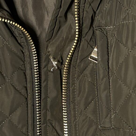 Calvin Klein Coat Womens M/L Green Collared Quilted Pockets Jacket READ - Picture 7 of 12